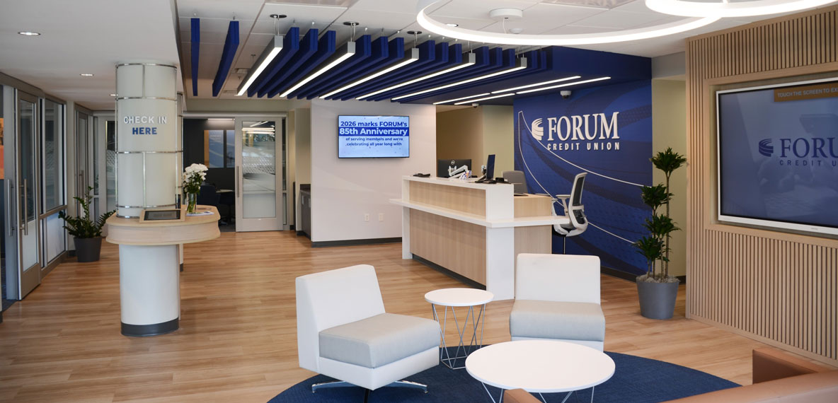 The branch was designed to be inviting and flexible for both customers and employees.