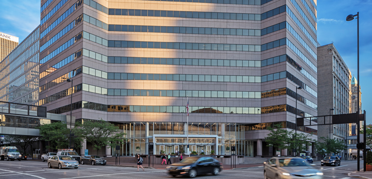Columbia Plaza office tower in Cincinnati, Ohio’s central business district. 
