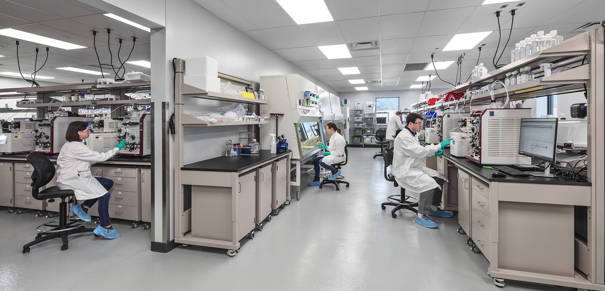 People working in a lab at Forge Biologics
