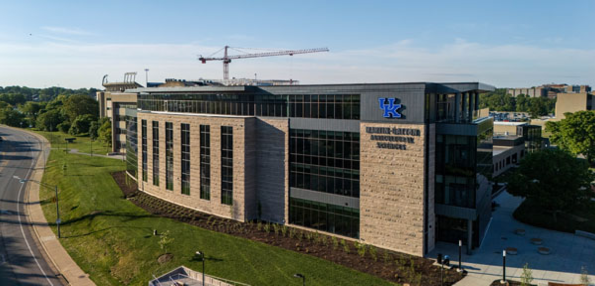 Image of the exterior of the Martin-Gatton Agricultural Sciences Building on University of Kentucky campus.