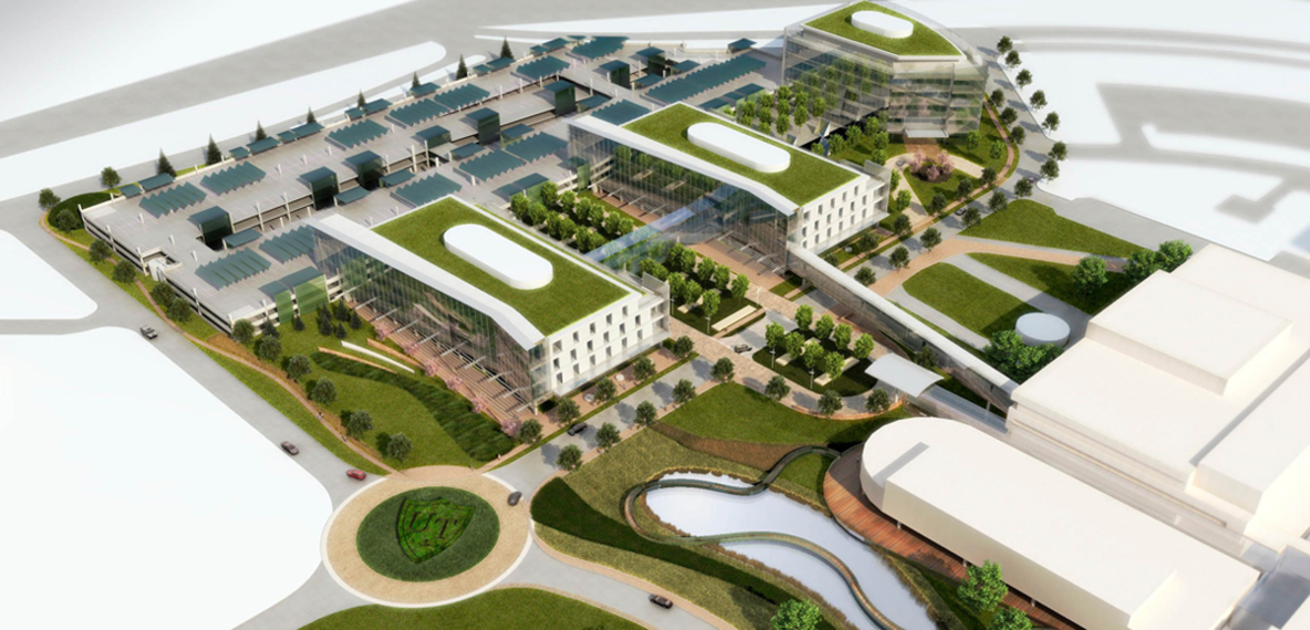 rendering of a campus master plan