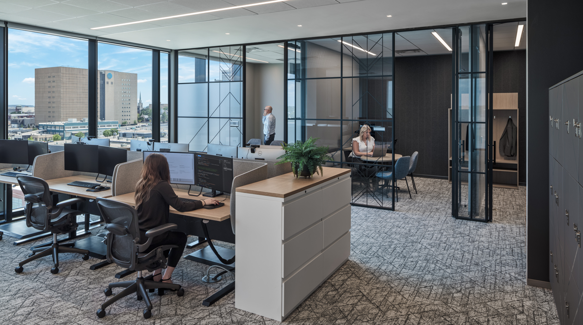 open work area
