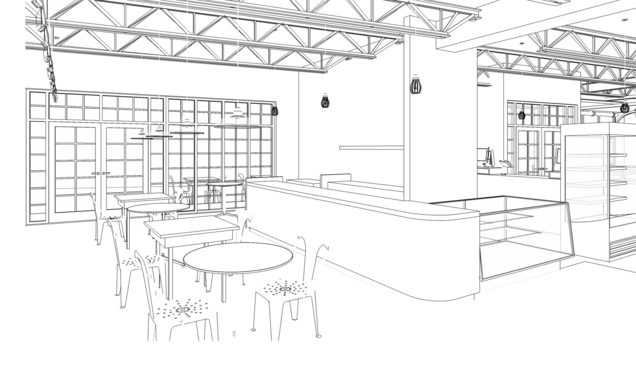 Sketch of Brothers Marketplace bakery in Medfield, MA