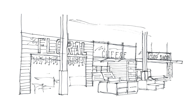 sketch of Roche Bros. Arsenal Yards