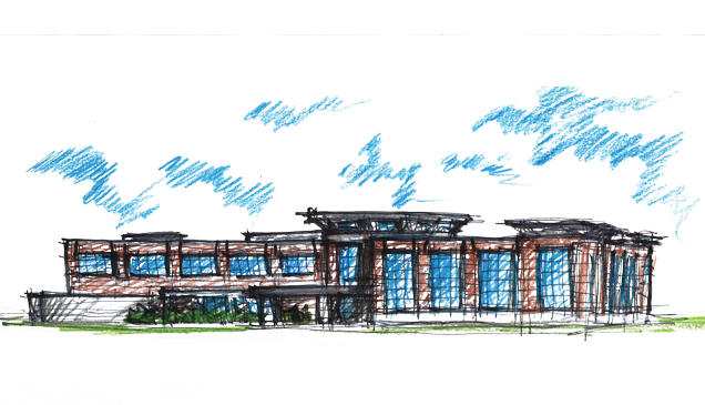 Sketch of the proposed exterior Health Sciences campus