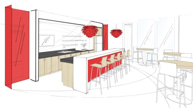 Sketch of Safelite kitchen