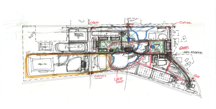 Sketch of architectural drawing