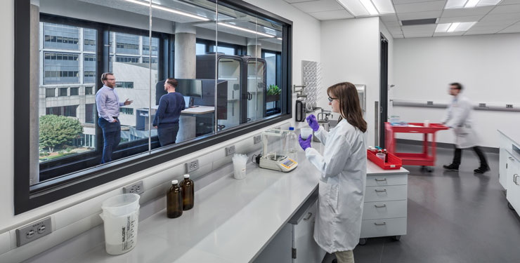 People working in an R&D lab