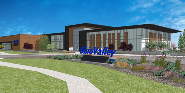 Rendering of the new Ohio Valley Electrical Services Headquarters designed by BHDP Architecture