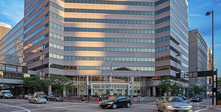 Columbia Plaza office tower in Cincinnati, Ohio’s central business district. 