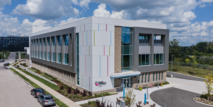 Image of the exterior of the new winslow research pavilion