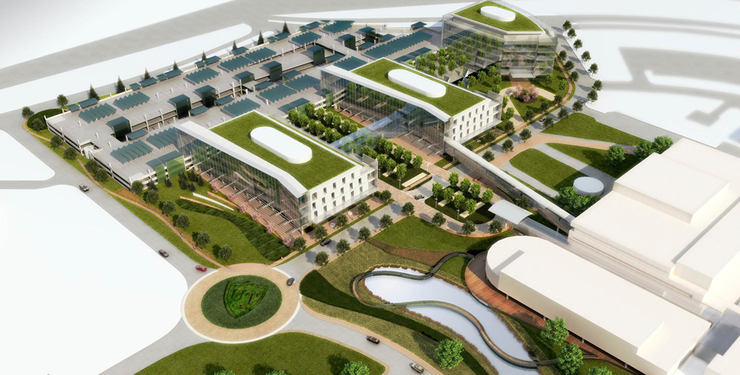 rendering of a campus master plan