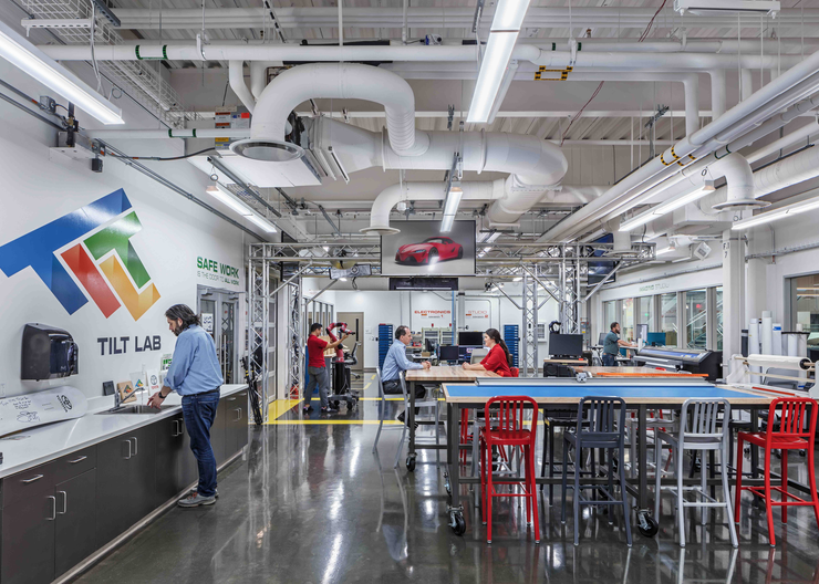 People in the Tilt Lab at Toyota Georgetown Production Facility