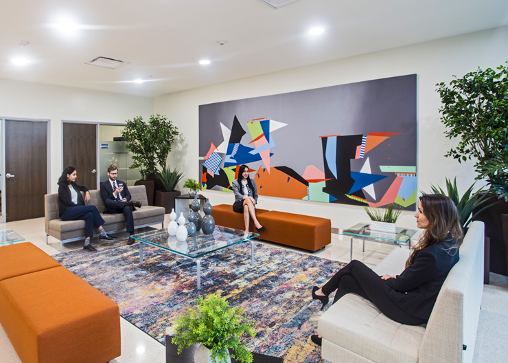 View of lounge area at Banco General