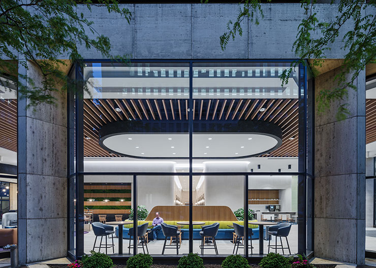 Exterior shot of PNC lobby