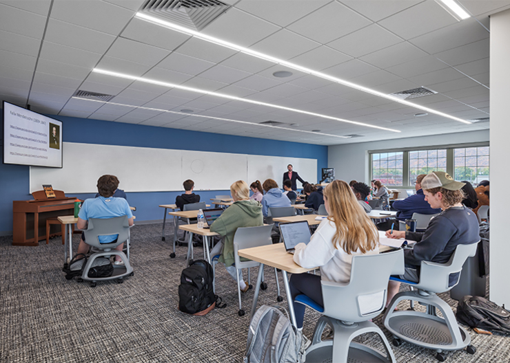 Lycoming College Trachte Music Center's classrooms are wide and bright with the necessary resources for student success and creativity.
