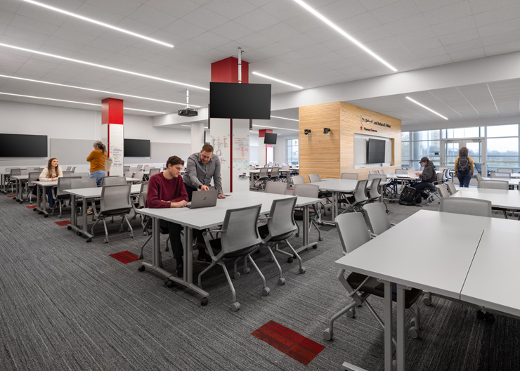 interior of the new classrooms inside of the riffe building at ohio state university