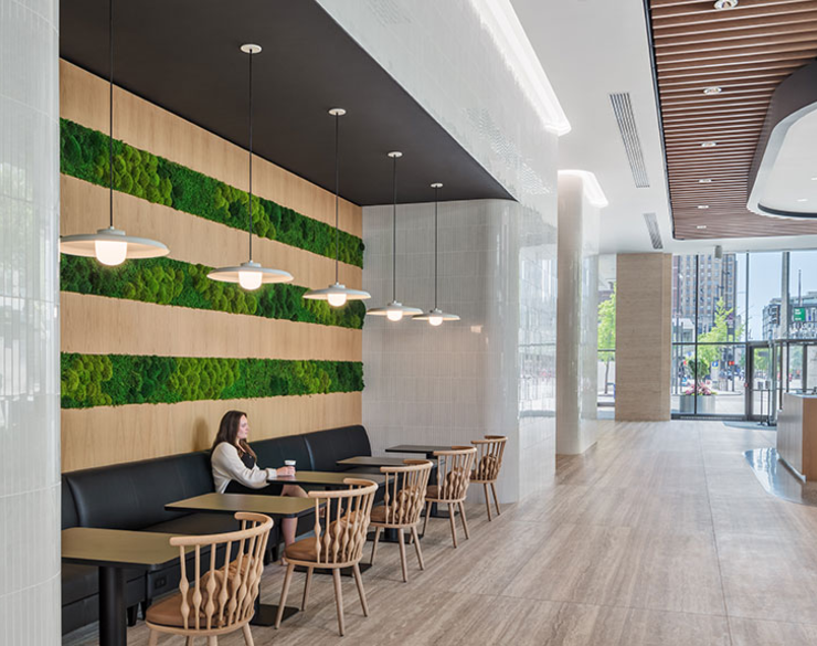 PNC greenery seating area