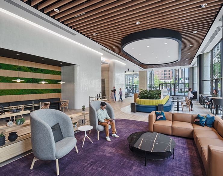 PNC purple lounge seating