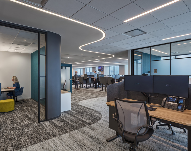 employee cubicles within the confidential financial services client's tampa client center