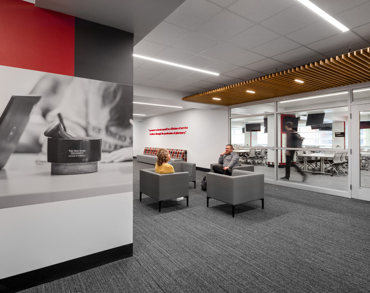 interior of the new classrooms inside of the riffe building at ohio state university