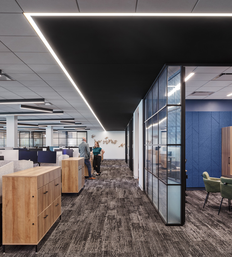 collaborative meeting area within the company's new client center in summi, nj