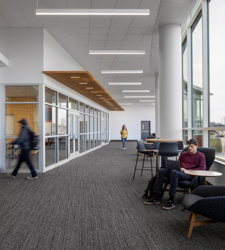 interior of the new classrooms inside of the riffe building at ohio state university