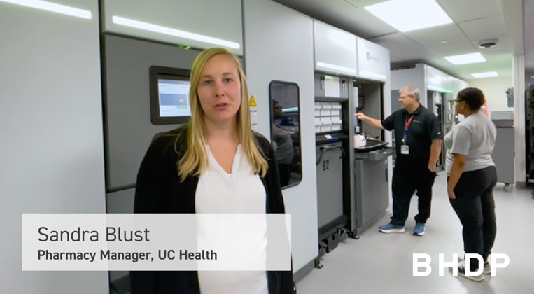 Sandra Blust of UC Health giving a testimonial