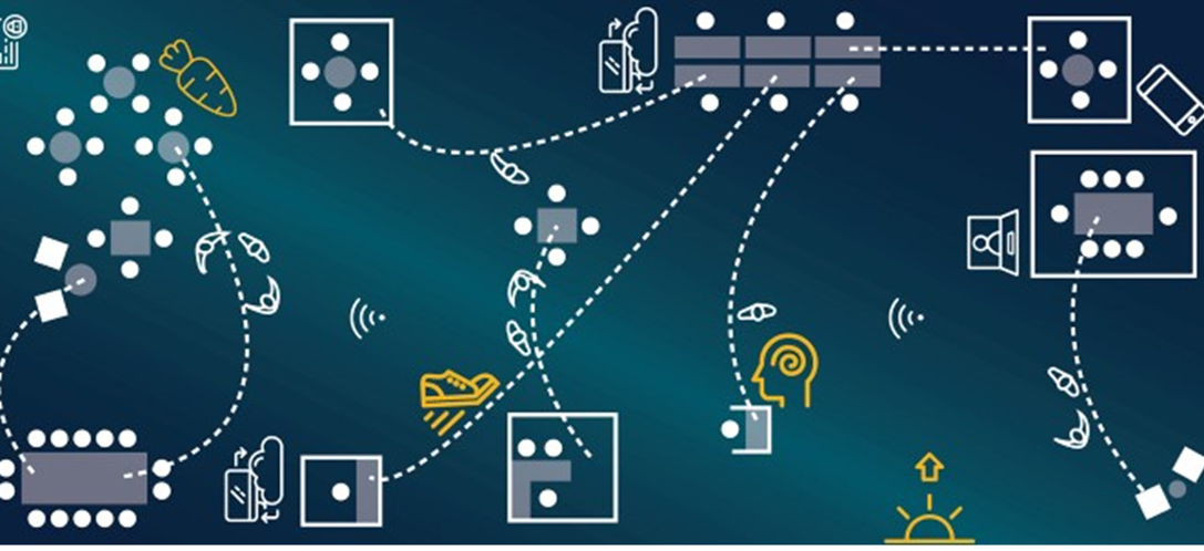 Graphic of movement in technology