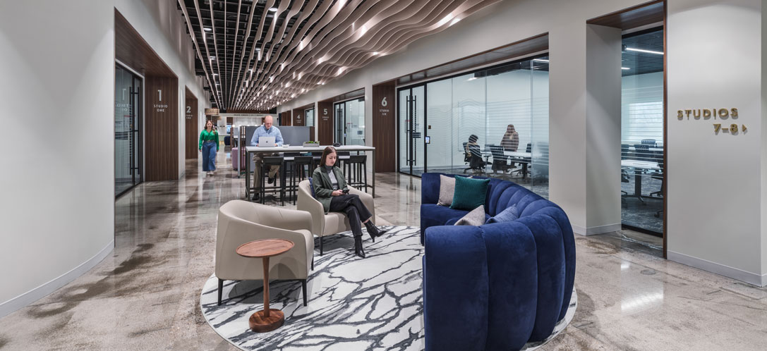 Eight studios are located on the first floor of P&G’s The Gym, designed to foster innovation and collaboration. 