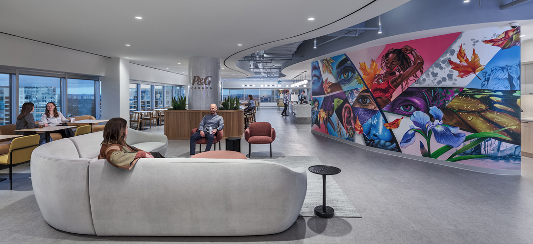 A colorful mural at P&G's new Toronto, Canada, office. 