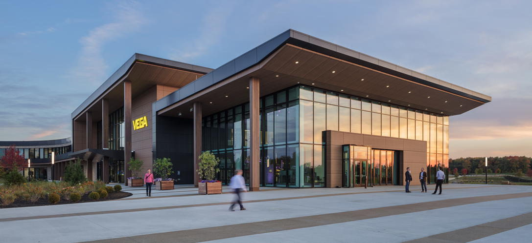 A side view of VEGA's North American Headquarters