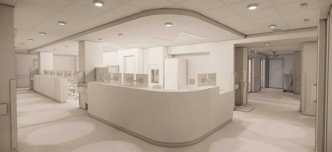 Nurses station white box render
