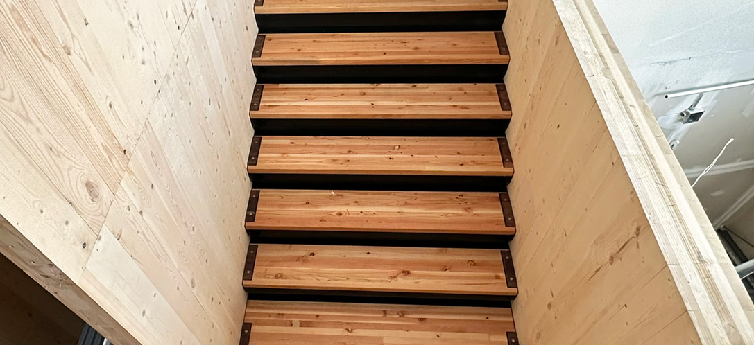 Mass timber stairs