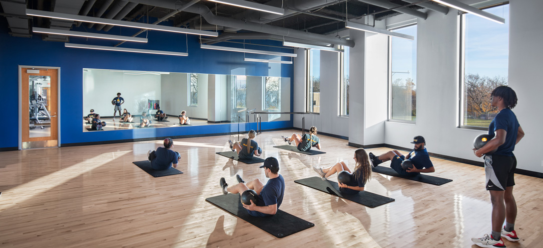 Interior of a fitness room at Mount St. Joseph University