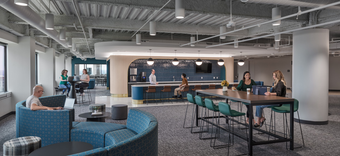 An office designed to maximize work performance and output in Columbus, Ohio