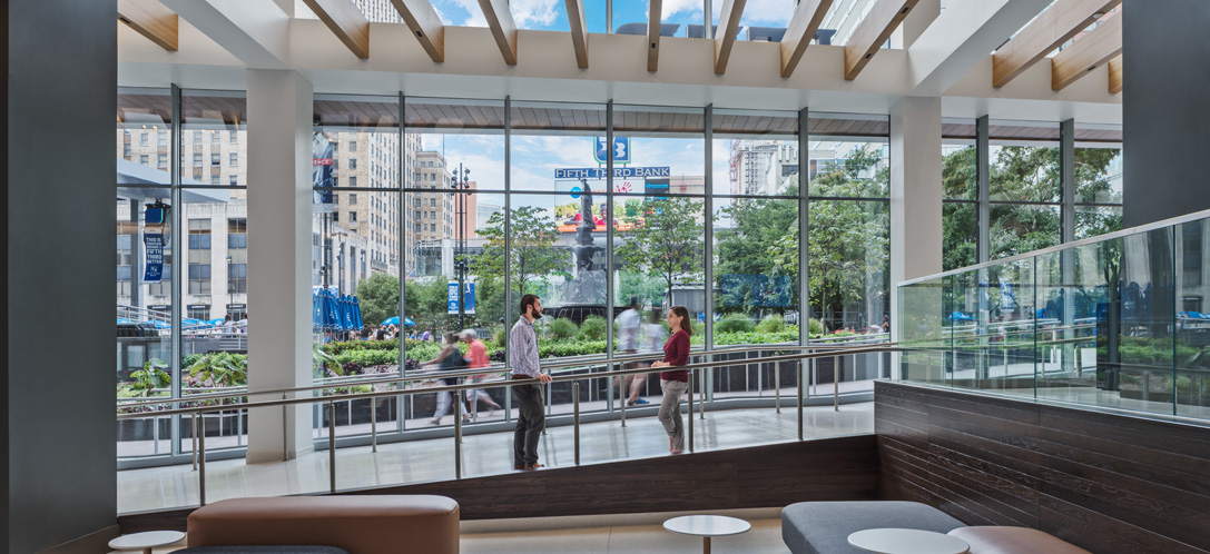 The Fifth Third – Project Connect lobby in the central business district of Cincinnati, Ohio. 