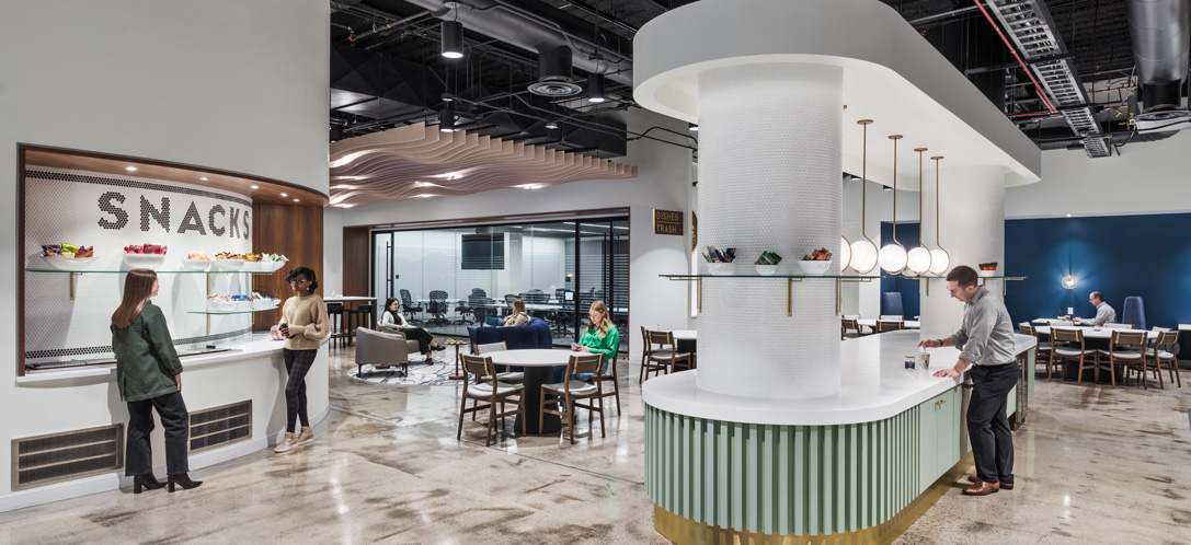 The P&G Gym in Cincinnati, Ohio, complete with amenities carefully designed to spur connection and valuable workplace experiences. 