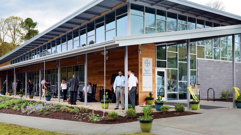 Front of Bayer Bee Care building