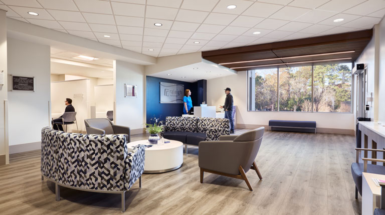 Guest checking in at the Raleigh Radiology Midtown Imaging Center