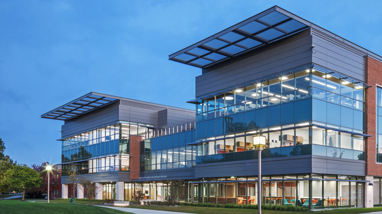 An exterior view of Ohio Northern University's Engineering Building