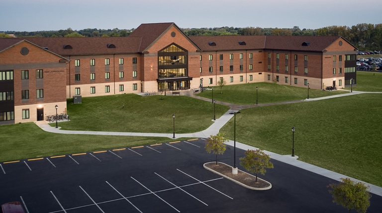 Exterior image of Cedarville University's newest residence hall