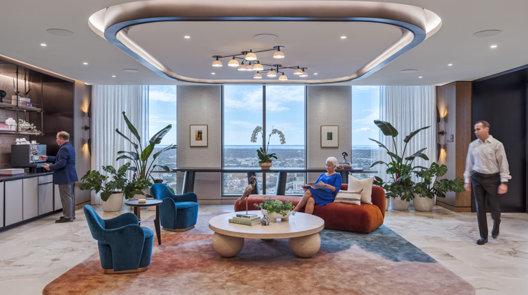 lobby inside of confidential financial clients new client center in tampa