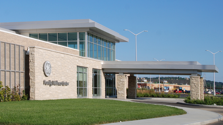 The exterior of General Electric's Family Health and Wellness Center