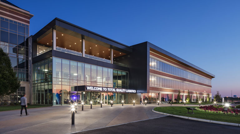 Front of TQL at dusk