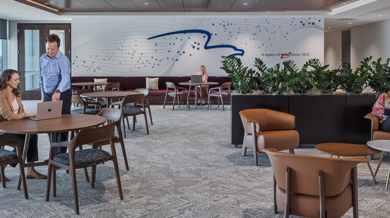 An open collaboration area at Great American Tower