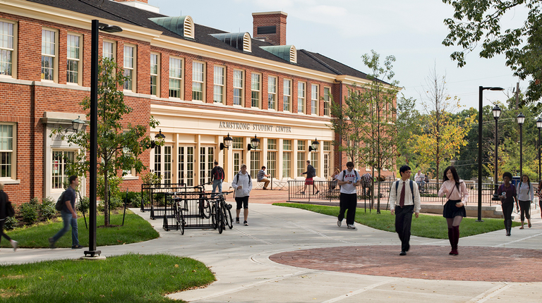 An exterior view of the Armstrong Student Center