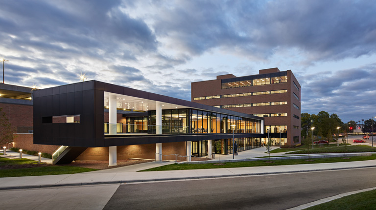 Exterior shot of the new UC law building