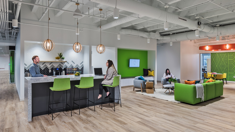 Quantum Health's kitchen and collaboration area